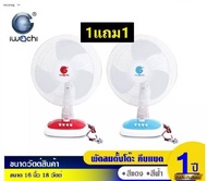 (ซื้อ1ตัวแถม1ตัว)IWACHI พัดลมตั้งโต๊ะ คีบแบต DC12V ( ขนาด 16- ) รุ่น IWC-TABLE-FAN-DC12V-16- สีแดง แ