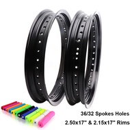 1 Pair Motorcycle Pit Dirt Bike 2.50x17" & 2.15x17" Aluminum Wheels Rims Motocross Enduro 17 inch 32