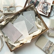 Vintage Linen Stripes Memo Pad 5 Color Pack 80x120mm