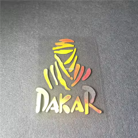Holographic DAKAR Japanese Text Vinyl Sticker Waterproof For Rally Racing Car Motorcycle Helmet Wind