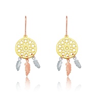 CHOW TAI FOOK 18K 750 Rose White Yellow Gold Earrings - Dream Catcher E124125