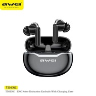 AWEI T50 ENC TWS Wireless Bluetooth V5.3 Earbuds Headset / Double Mic ENC Call Noise Reduction / IPX6 Sweat-proof