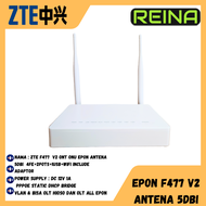 MODEM ZTE F477 V2 ONT ONU EPON ANTENA 5DBI  4FE+2POTS+1USB+WIFI INCLUDE ADAPTOR