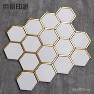Crystal White Natural Background Wall Hexagonal Marble Light Luxury Living Room Wall Brick Mosaic TV