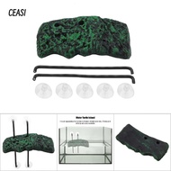 CEASI Turtle Floating Island, Floating Suction Cup Turtle Basking Island, Ornament Green Resin Safe 
