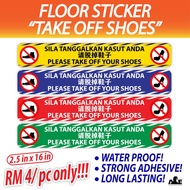 FLOOR STICKER - No Shoes Allowed Sign | Sign Buka Kasut | Sign Tanggalkan Kasut | Please Take Off Sh