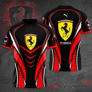 2023 F1 Ferrari Summer T -shirt Leiso Short Manga
