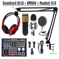 KMP - Complete DJ18 Sound Card Package Plus BM800 Condenser Microphone + X10 Headset