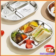 SG In Stock 304 Stainless Steel Children's Dinner Plate Compartment Tray Dinner Plate 304 Stainless 
