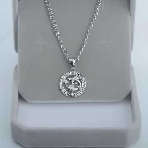 FJ 12 Zodiac Sign White Gold Color Constellation Women Man Pendant