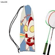 WALKIE Cartoon Cute Printed Portable Badminton Racket Bag Tennis Racket Protection Drawstring Bags Fashion Velvet Storage Bag Case Outdoor Sport Accessories