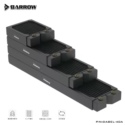 Barrow Dabel-40A Copper Radiator 40mm Thickness for PC Water Cooling 120mm Fan Compatible 240/360/48