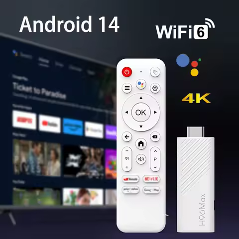 Android TV Stick H96 MAX H313 Android 14 BT5.0 4K Quad Core 2.4G 5G Wifi6 Home Media Player Voice As