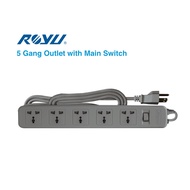 Royu 5 Gang Power Extension Cord with one main switch