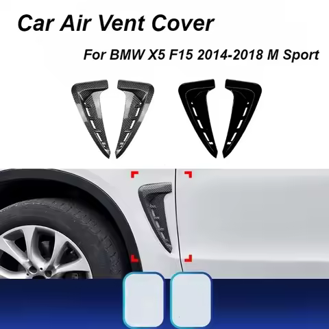 2PCS Car Air Vent Cover trim Panel Front Fender Grille Wings For BMW X5 F15 2014-2018 M Sport Sticke