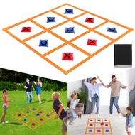 Giant Tic Tac Toe Strap Game Indoor Outdoor, 4 Ft X 4 Ft Portable Tic Tac Toe Bean Bag Toss Game, La