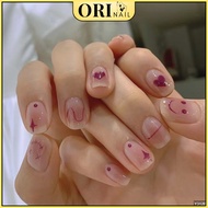 Fake Nails Nail Box Medium Style Pink 24 Nails with ORI NAIL Glue Y312B