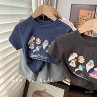 ❤Summer New Arrival❤Summer Boys Girls Fashionable Cartoon Printed Pure Cotton Short-Sleeved Middle S