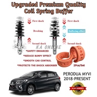 2pcs/set PERODUA MYVI 2018-Present Coil Spring Premium Quality Upgraded Buffer Absorber Suspension S