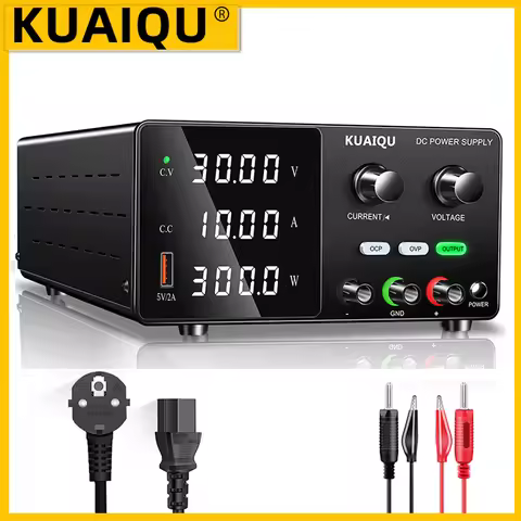 KUAIQU 30V 10A 300W Lab Bench DC Power Supply OCP OVP Voltage Stabilizer 12V 24V 48V Adjustable Swit