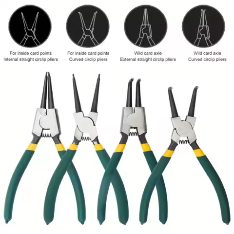 4 Pcs Snap Ring Pliers Set, Circlip Pliers Kit 7 Inch for Snap Ring Removal tool Retaining Straight 