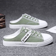 Half Slippers Summer Breathable Heelless Canvas Shoes Male Spirit Guy Lazy Shoes Trendy Shoes