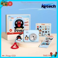 Cartoon Pingu Ccd Flip Camera 2.8 Inch Hd Screen 68mp 6x Macro Zoom Compact Portable Girls Birthday 