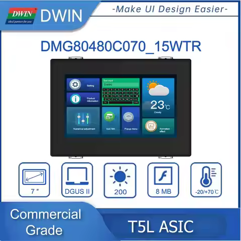 DWIN 4.3/7.0/10.1 DGUS2 Commercial Grade HMI LCD Display Resistive Touch Screen With Shell Connect W