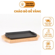 Beef Pan CNY, Cast Iron Material, Including Wooden Base And Cast Iron Pan, Rectangular Or Round | Agu KITCHEN