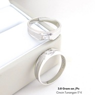 cincin tunangan emas asli kadar 750 75% 17k permata 1 3 gram wedding - 3