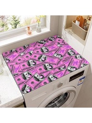 1入組有幣印花tpr材料洗衣機防塵蓋,適用於洗衣機和烘乾機頂部