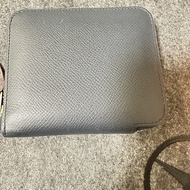 Hermes 愛馬仕經典絲巾短夾A刻深藍色