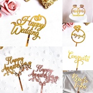 VW5 TOPPER CAKE UCAPAN AKRILIK HAPPY ANNIVERSARY / HAPPY WEDDING /