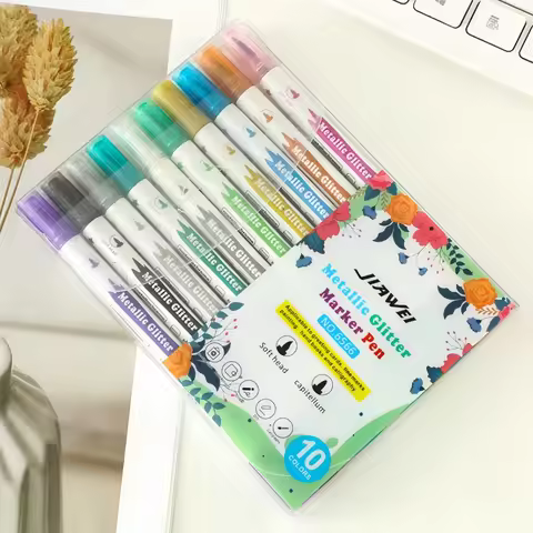 Acrylic Marker 10 color/Pole Stroke Double Head Paint Pen Hand Tent Glitter Pen Signature Marker set