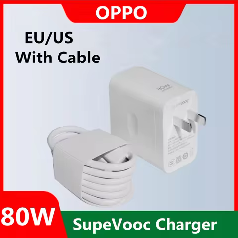 OPPO 80W SuperVOOC Charger EU US Fast Charging Power Adapter For OPPO Reno 13 12 11 9 Pro Find X8 X7