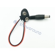 PP3 battery connector to DC jack (9V battery to 2.1mm DC male jack)