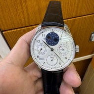 JAM TANGAN IWC MOONPHASE CALENDAR DIAL WHITE SWISS AUTOMATIC, DAY DATE MOUNTH ON