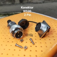 WS20 Connector 2 Pin Plug and Socket Cable Panel Mount 2 pin Connector