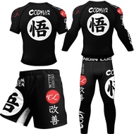 Kimono Jiu Jitsu Mma T-shirt+Pant Rashguard For Men 4Pcs/Suits Muay thai MMA Shorts Bjj Gi Rash guar