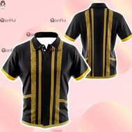 Baju Kaamatan, Cetakan Corak Etnik Borneo, Kolar Depan Butang, Baju Jersi Sabah