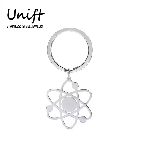 Unift the Bigbang Theory Keychain Men Women Stainless Steel Key Chain Science Physics Model Pendant 