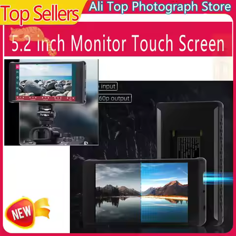 5.2 inch Monitor Touch Screen 3D LUT 600nit 1080P 4K-HDMI-Compatible Display Field Mointor for Live 