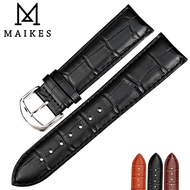 MAIKES New Watch Bracelet Belt Black Watchbands Genuine Leather Strap Watch Band 18mm 20mm 22mm Watch Accessories Wristband