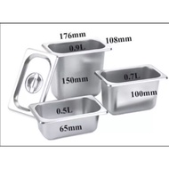 1/9 tray 0.55l-0.10,9l-1.2l stainless steel, for toppings, spices, ingredients