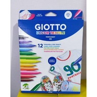 GIOTTO DECOR TEXTILE 12 Color FABRIC MARKERS-KAOS-TEXTILE