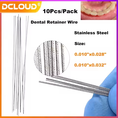 10Pcs/Pack Dental Orthodontic Lingual Retainer Wire Stainless Steel Flat Twist Wires Straight Dentis