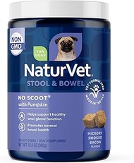 NaturVet - No Scoot for Dogs - 120 Soft Chews - Plus Pumpkin - Supports Healthy Gland & Bowel Functi