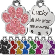 【Free Customized】Cat and Dog Customized Hanging Tags DIY Engraved Name Tags Paw Flash Pendant