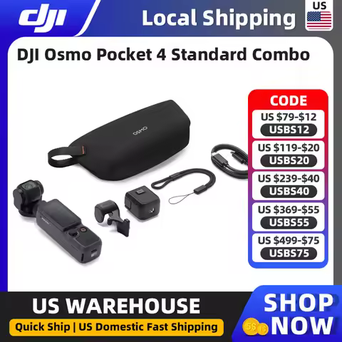 DJI Osmo Pocket 4 Standard Combo 1" CMOS & 4K/240fps 2× Lossless Zoom 107GB Built-In Storage & 800MB