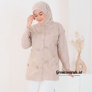 PEMILIA PURE LINEN EMBROIDERED BLOUSE